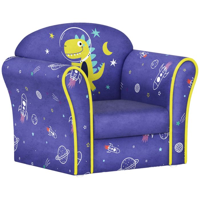 Kinsey Kids Sofa Couch with Stylish Planet Dinosaur Design - Pink