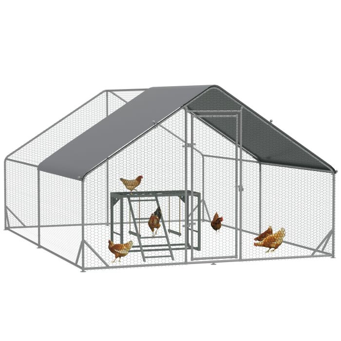 Shelley Walk In Chicken Run with Activity Shelf and Cover - Comfortable Habitat