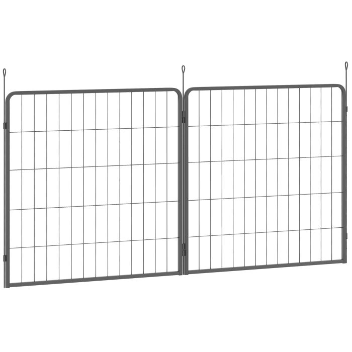 PAWSTER 2 Piece Dog Pen Expansion Pack for 80cm High Pet Playpen with 3 Stakes, for Small and Medium Dogs