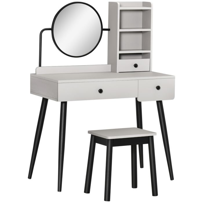 Dressing Table - CHIVAGO 3 Drawer Dresser Grey 45cm
