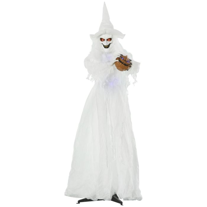 Yangon 72" Animated Halloween White Witch Skeleton Decoration