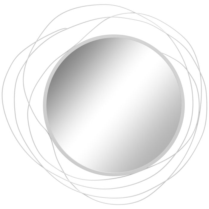 Scott Abstract Metal Wire Wall Mirror with Accessories - Silver