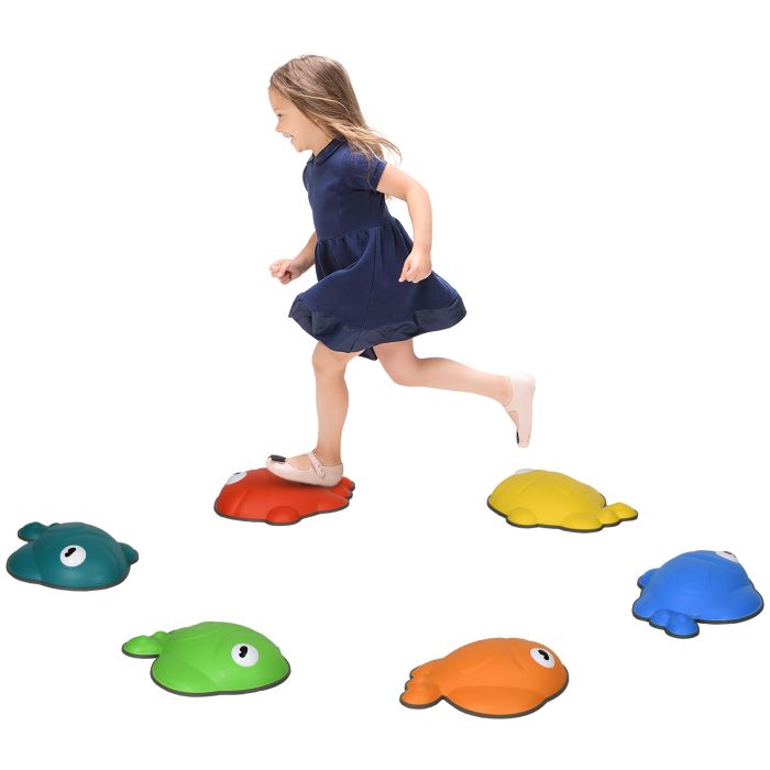 Kinsey 6 Pcs Balance Stepping Stones Kids for Sensory Non-slip Edge - Multi-colour