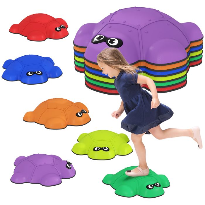 AIVAGO 6 PCS Balance Stepping Stones with Non-slip Edge, Indoor Outdoor Obstacle Courses for Kids Ages 3-8 Years, Multicoloured