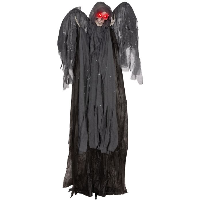 Scott Outdoor 195cm Winged Grim Reaper Halloween Decoration with Sound - Grey