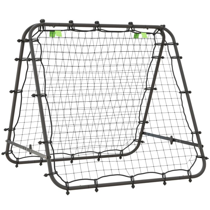 HERON Double Sided Football Rebounder Net, Football Rebound Goal with 5 Adjustable Angles, Black