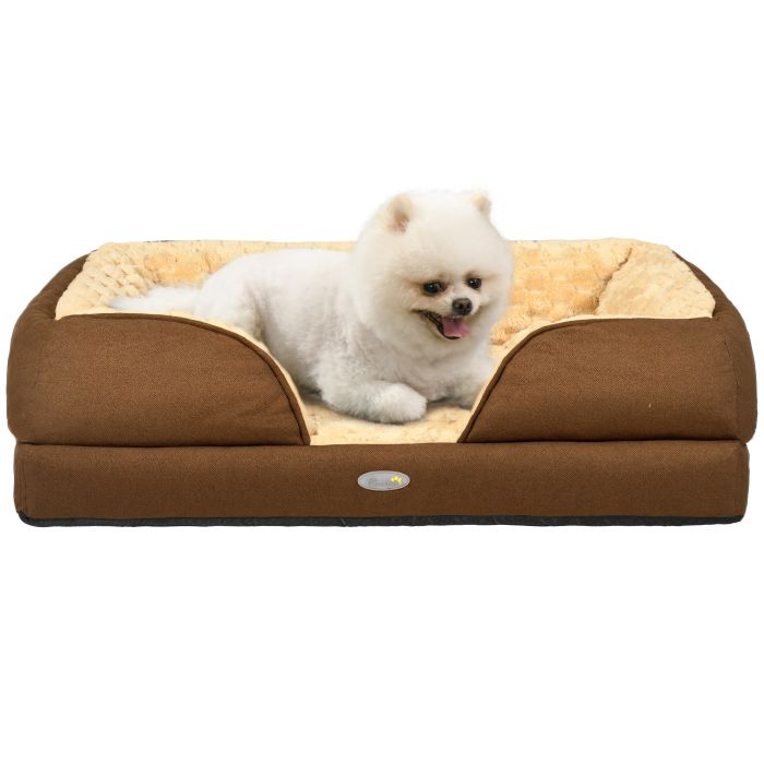 Shelley Calming Dog Bed with Removable Cover for Small Dogs - Brown