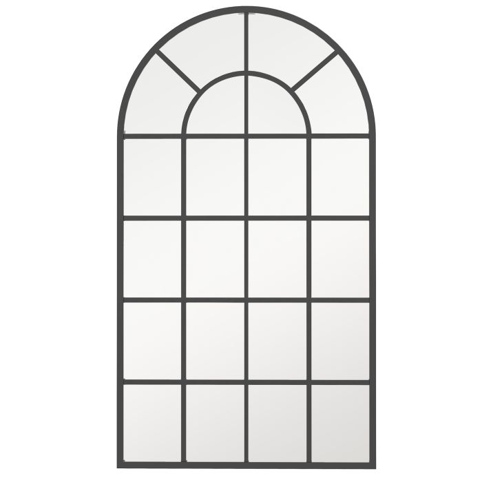 Arched Wall Mirror for Home Decor - Black
