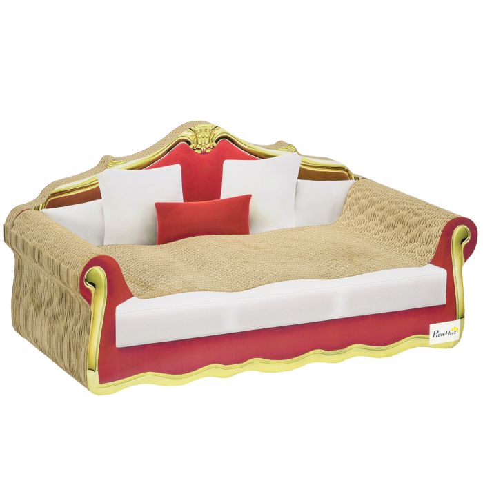 Cat Cardboard Scratcher Lounge Sofa Bed with Catnip