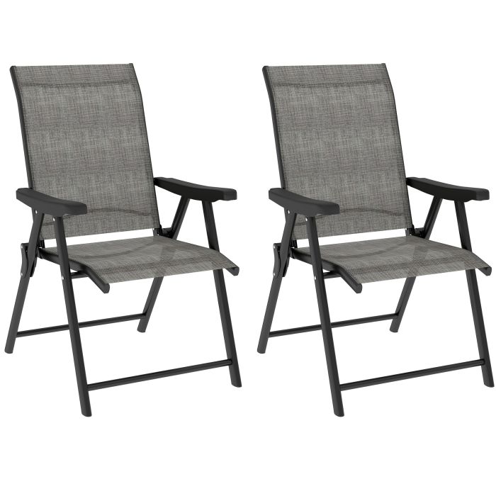 SUNVISTA Set of Two Folding Outdoor Chairs - Black/Grey