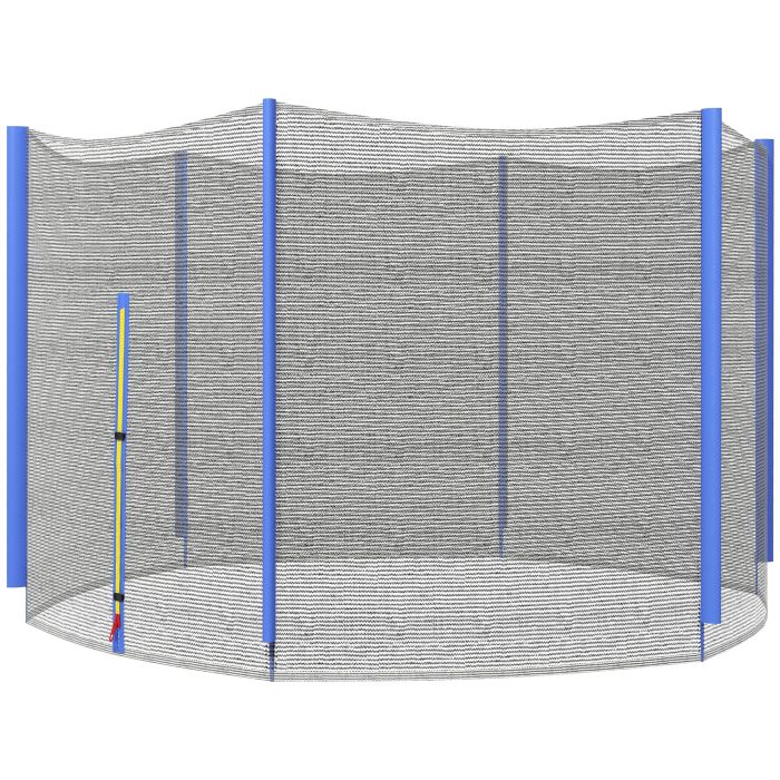 SPORTEDGE 10ft Trampoline Net Replacement with Zip & 6 Plastic Pole Covers, Weather-Resistant, Blue