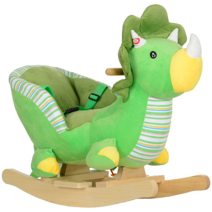 Kids Play Set - Baby Rocking Dinosaur with Animal Sounds for 18-36 Months Green 32cm