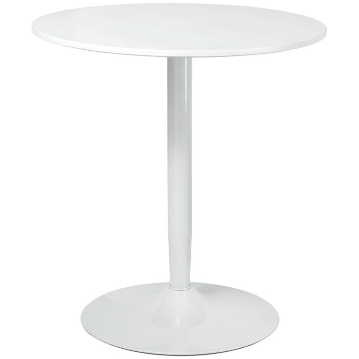 Modern Round Dining Table with Steel Base and Non-slip Foot Pad