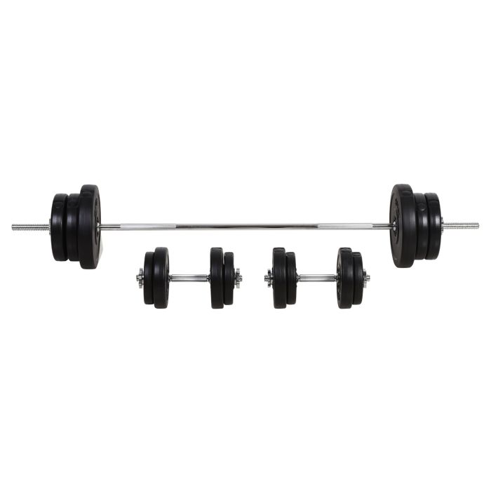 Scott 65kg Adjustable Barbell Weights Set for Dumbbells and Barbell - Black