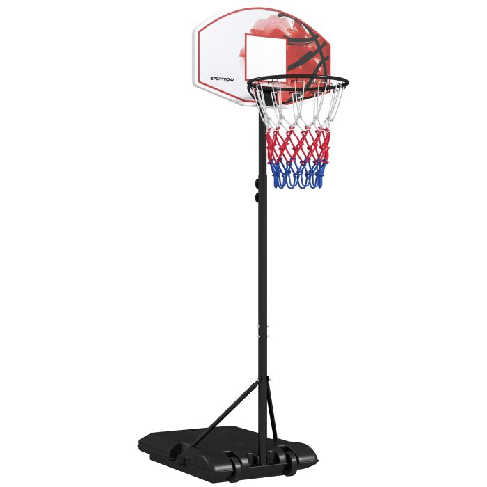 McAlpin Adjustable Basketball Stand Net System with Wheels Enlarged Base PE Backboard- 179-209cm