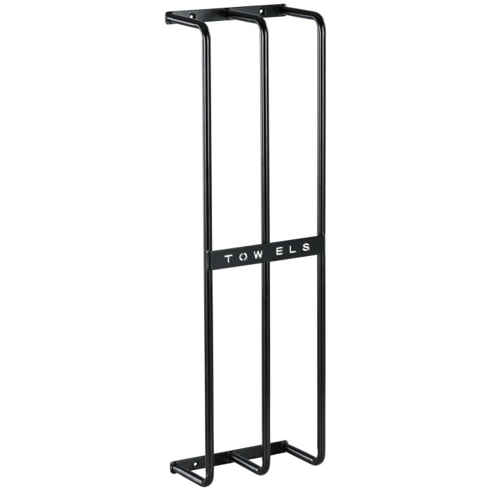 Scott Wall Mounted Towel Rail Metal Rack for Towels Holds Up to 6 Large Size - Black