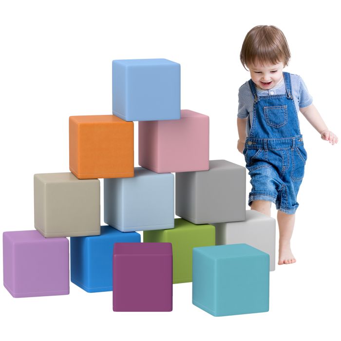 Scott 12 PCs Soft Play Blocks for Kids Building and Stacking - Multicoloured
