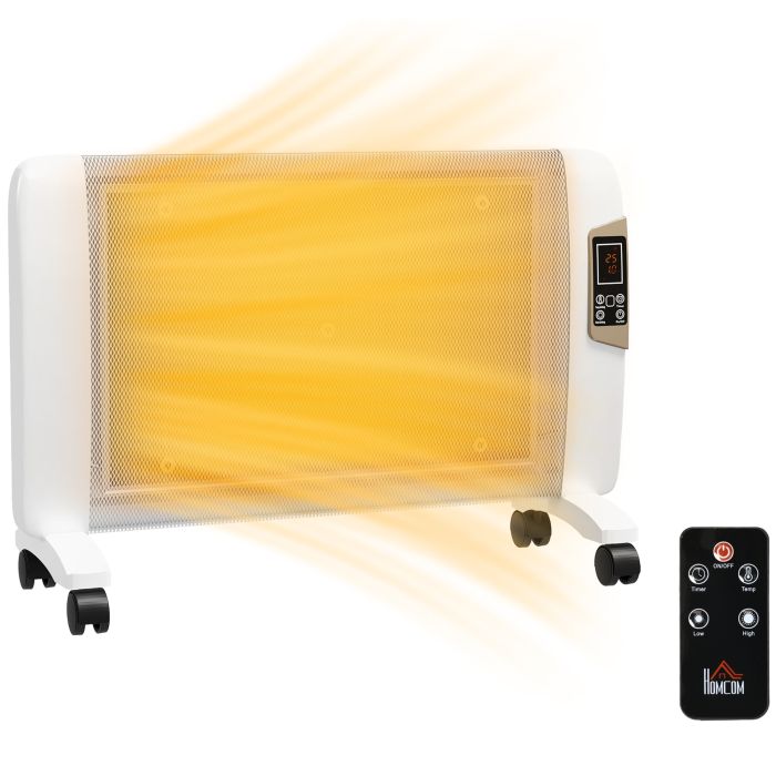 Scott Mica Electric Space Heater Portable Heater for Home Adjustable Temperature - White