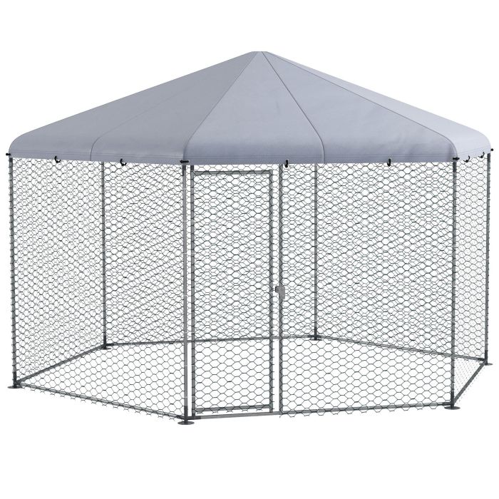 4 x 3.5 x 2.6m Chicken Coop for 10-15 Chickens, Hens, Rabbits, Ducks, Outdoor Garden Chicken Run