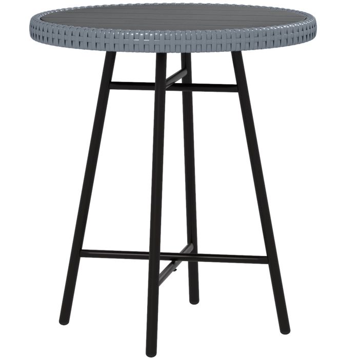 PE Rattan Side Table Grey