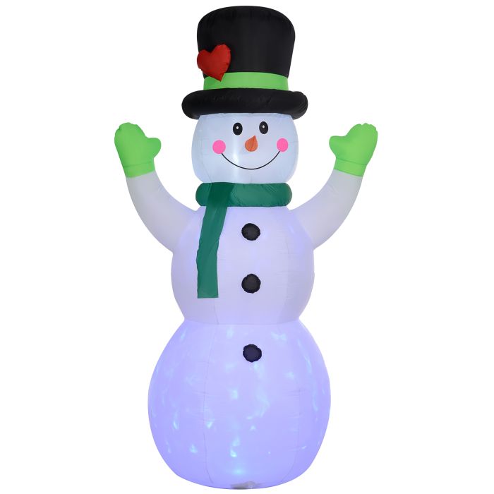 Jones 10ft Inflatable Snowman Christmas Decoration with Accessories - White