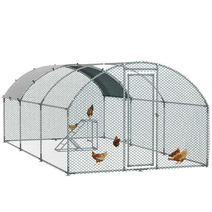 Shelley Walk In Chicken Run with Chicken Activity Shelf and Cover - Spacious Design