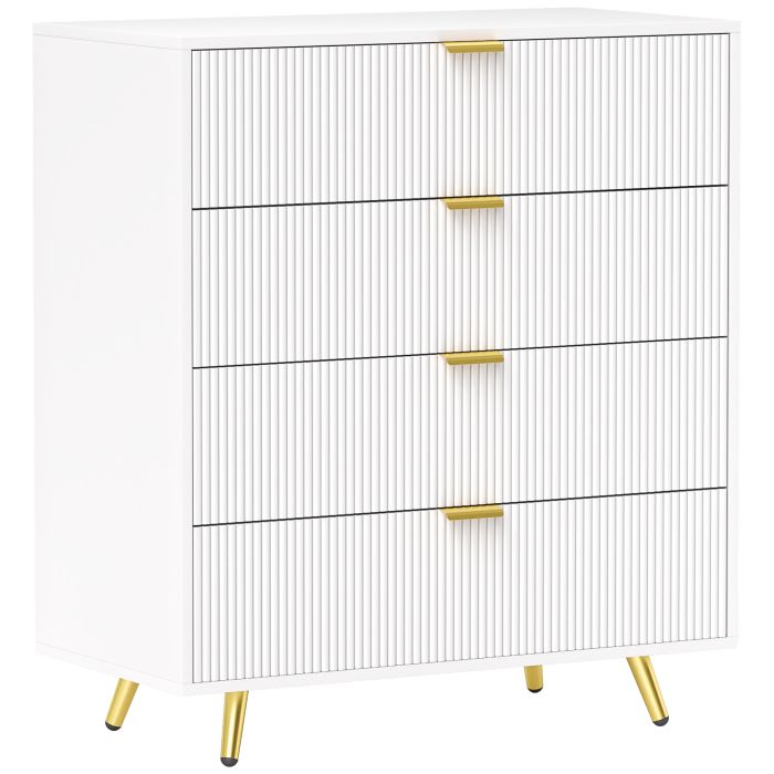 GOLDRAY White Chest of Drawers - Medium-sized, 4 Drawers