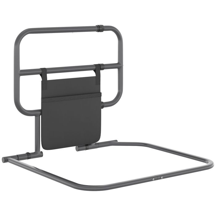 Folding Bed Rail for Elderly Adults, Bed Assist Rail with Storage Pocket Easy to Install, MaximumLoad 135kg, Black