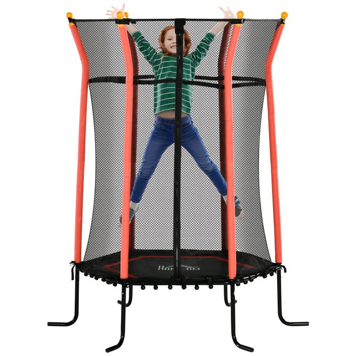 Kids Trampoline - Mini Trampoline with Safety Net for 3-10 Years Red