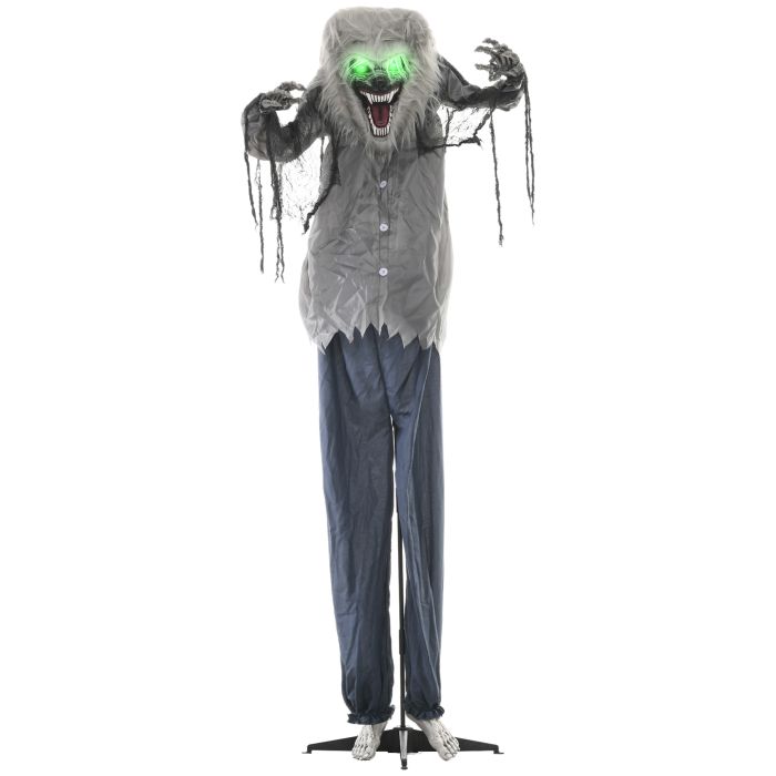 Scott 210cm Skeleton Werewolf Halloween Decoration with Sound - Grey and Blue