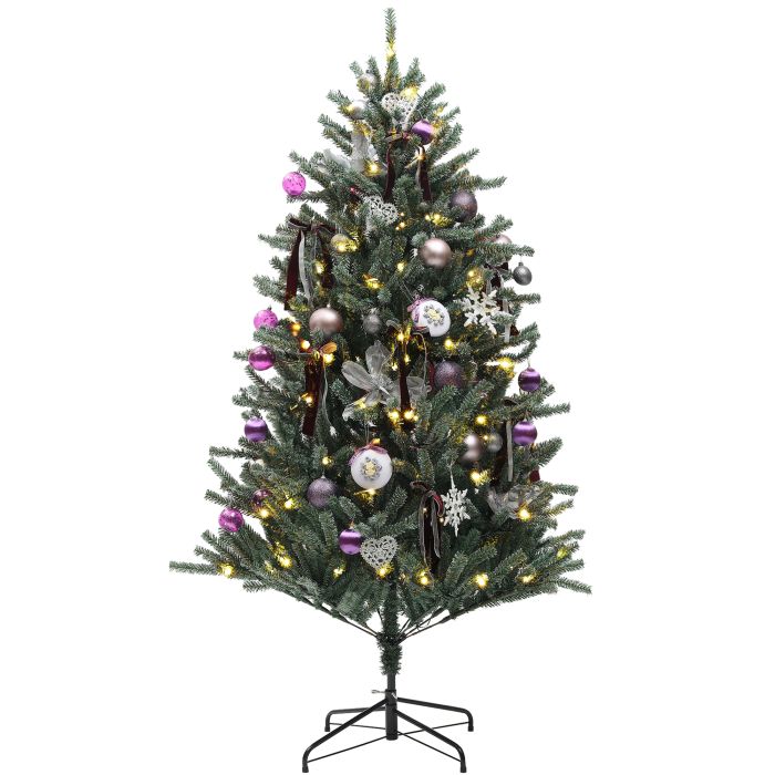 Christmas Tree 6ft - Artificial Prelit Chritmas Tree with LED Lights Purple