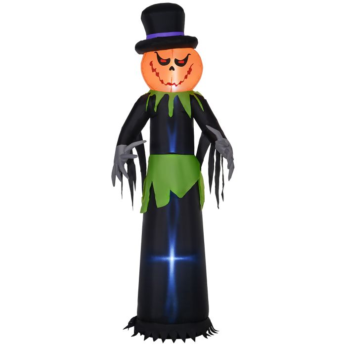 Jones Outdoor Decoration 8FT Tall Halloween Inflatable Pumpkin Ghost - Black