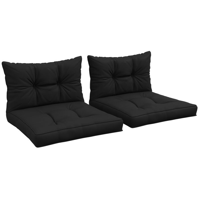 Jones 4-Piece Replacement Cushion and Back Pillows Set for Patio Chairs - Black