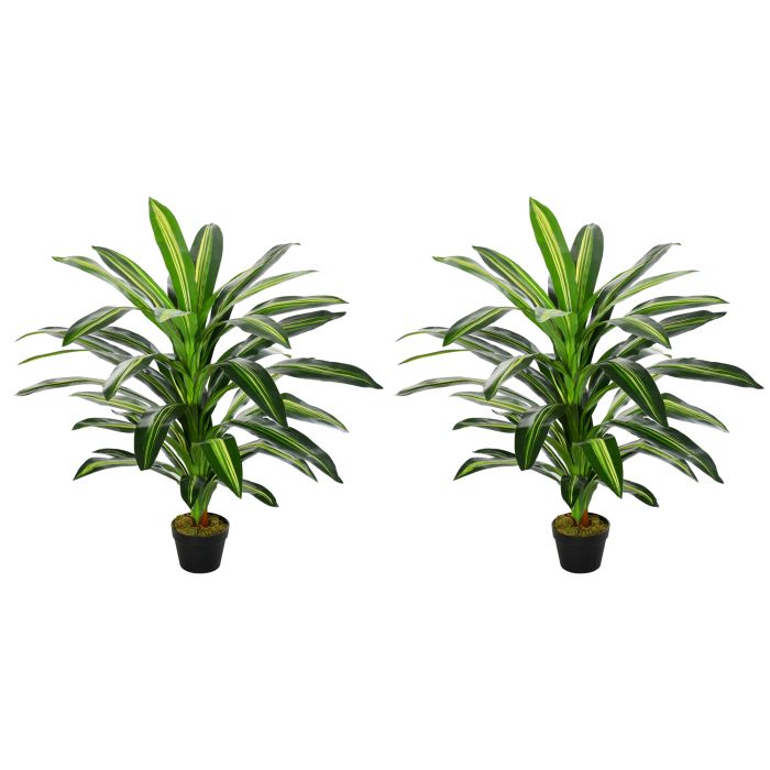 Artificial Dracaena Tree with 40 Leaves - Set of 2