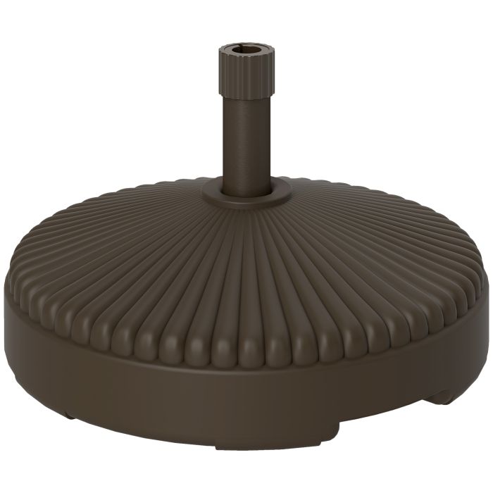 SUNVISTA Garden Parasol Base Holder, 28kg Sand Filled, 23kg Water Filled, Sun Umbrella Base Outdoor Umbrella Stand Weight, Brown