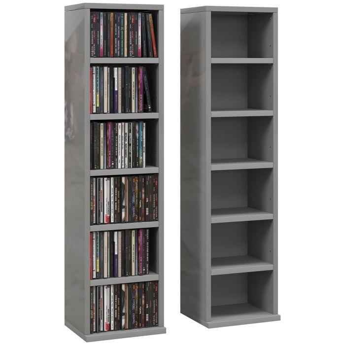 Scott Set of 2 CD Storage Units - High Gloss Grey