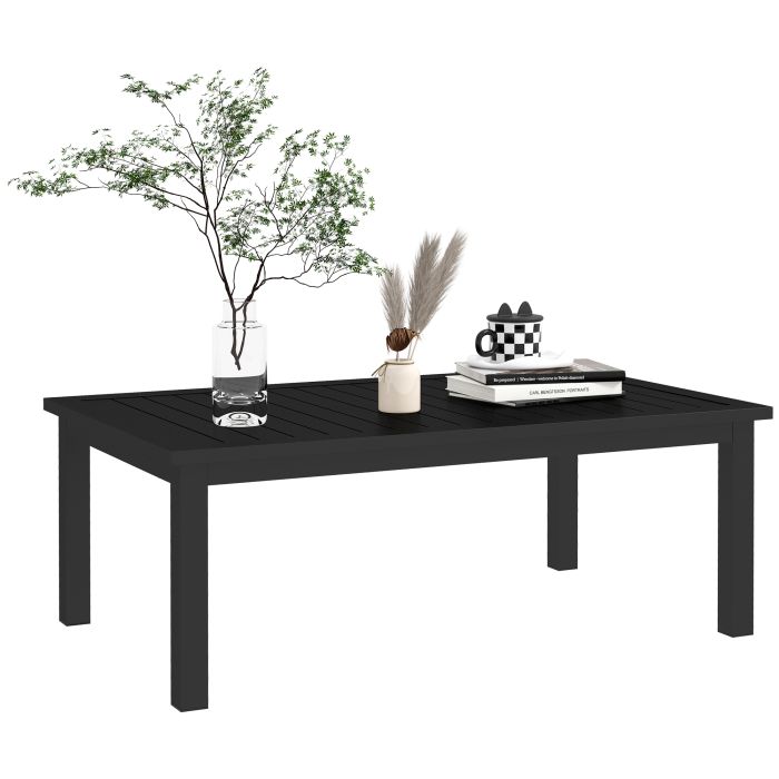 SUNVISTA 100cm x 60cm Aluminium Outdoor Coffee Table - Black
