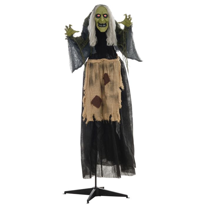 Scott Outdoor 160cm Witch Halloween Decoration with Sound - Grey
