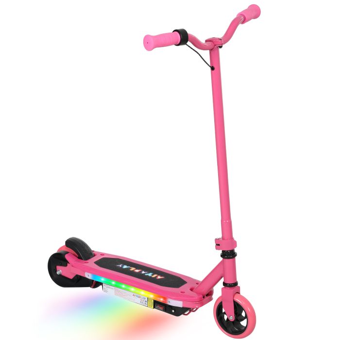 AIVAGO Electric Scooter for Ages 6-14, with Colourful Light and Electric Brake, Electric Scooter E Scooter, Up to 10 KM/H & 8 KM, Pink