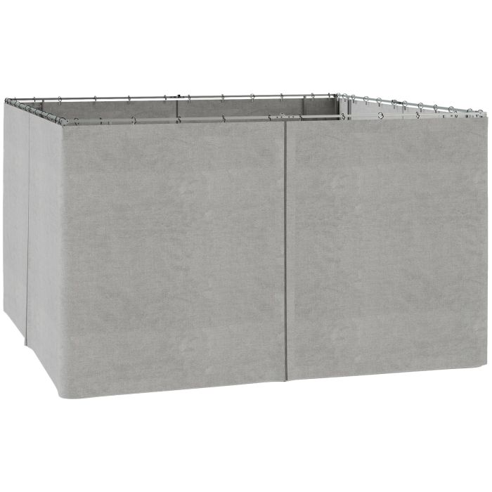 4 Pack Universal Gazebo Replacement Sidewalls Privacy Panel for Most 3 x 4m Gazebo Canopy Pavillion Outdoor Shelter Curtains Light Grey