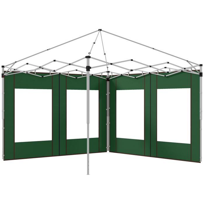 Gazebo Side Panels, 2 Pack Sides Replacement, for 3x3(m) or 3x6m Pop Up Gazebo, with Doors and Windows, Green