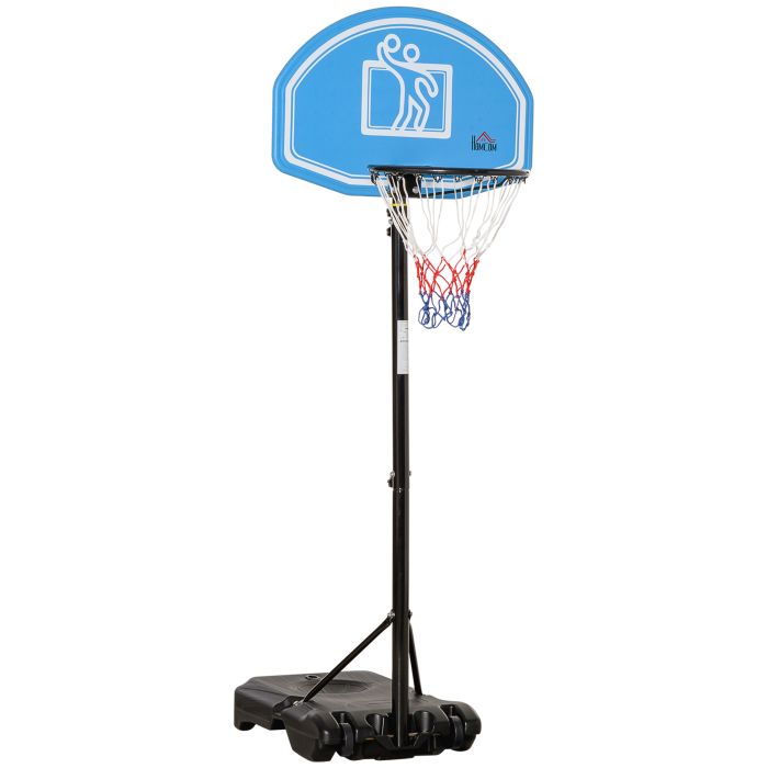 HERON Adjustable Basketball Hoop and Stand, with Wheels and Weight Base Blue