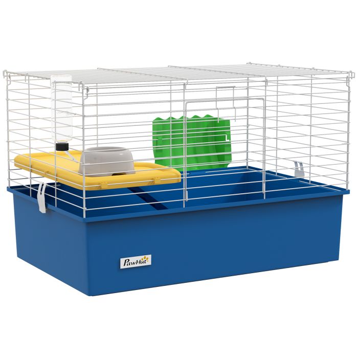 Shelley Chinchillas Small Rabbit Guinea Pig Cage with Platform Ramp - Blue and White
