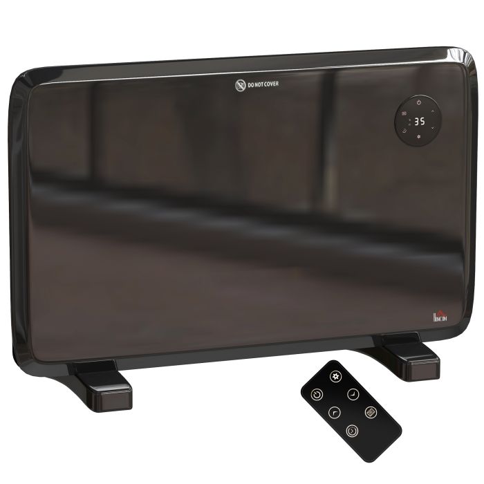 Scott Freestanding On-Wall Electric Convector Heater with Adjustable Thermostat - Black