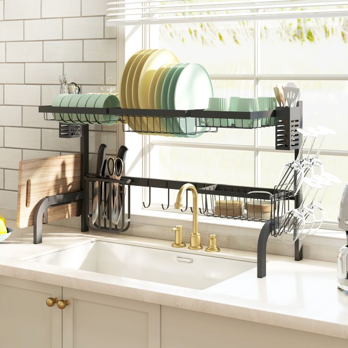 Kitchen Rack - Modular Over Sink Drying Rack Black 100cm