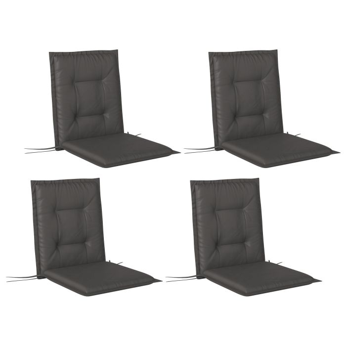 SUNVISTA Set of Four Padded Garden Seat Cushions - Charcoal Grey