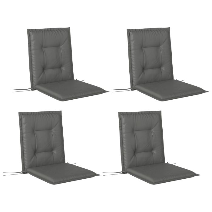 SUNVISTA Set of Four Padded Garden Seat Cushions - Light Grey
