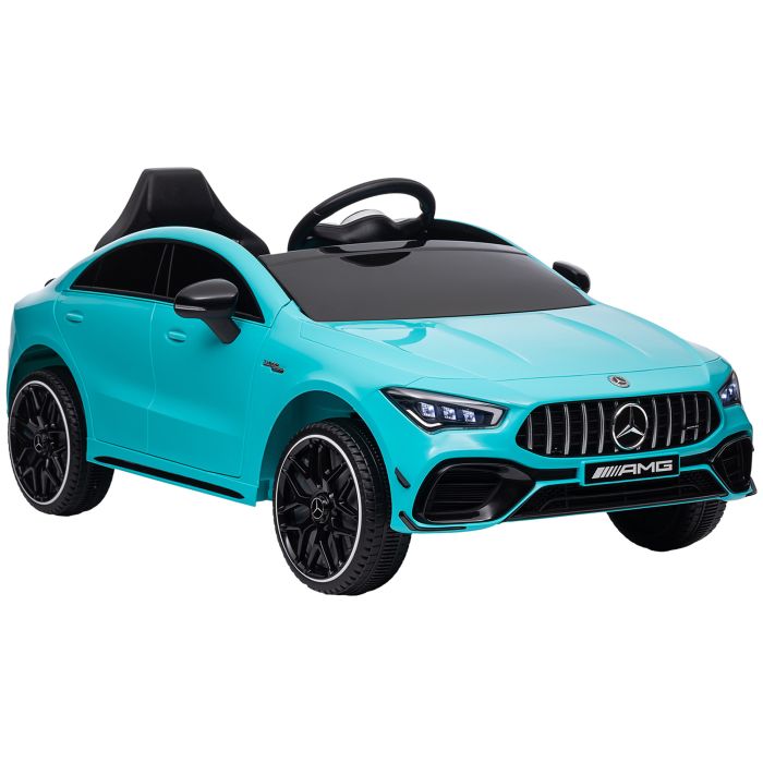 AIVAGO Mercedes-AMG CLA 45 Licensed 12V Kids Electric Car Ride on Car w/ Remote, Suspension Lights Music Horn - Light Blue