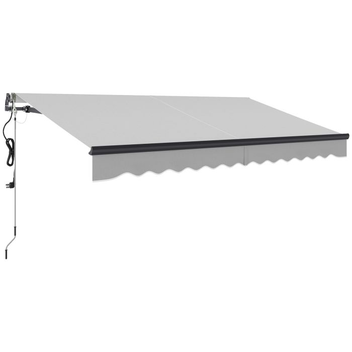 SUNVISTA 3.5 x 3m Electric Retractable Awning with Remote & UV30+ Canopy for Patio, Deck, Light Grey