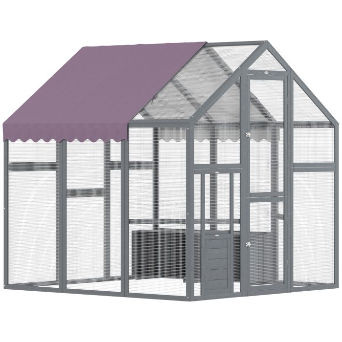 PAWSTER Large Walk In Chicken Run with Waterproof & Anti-UV Cover, for 6-8 Chickens, for Garden, Farm, 5.5' x 6' x 6'
